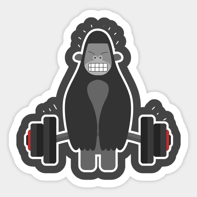 Gorilla Lifting Fitness Workout Squat Sticker by Mayzin